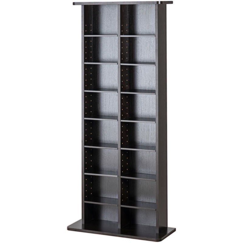 foto del prodotto mophorn armadietto portaoggetti multimediale, ripiano 8 strati 16 scomparti, pu contenere fino a 464 cd, fipiani regolabili protegge organizza