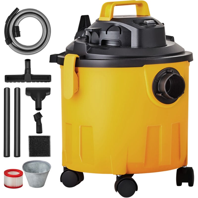 foto del prodotto mophorn aspirapolvere per liquidi asciutti capienza 18 litri, aspirapolvere portatile 6 hp max, aspirazione con ugello, rotelle, per tappeti,