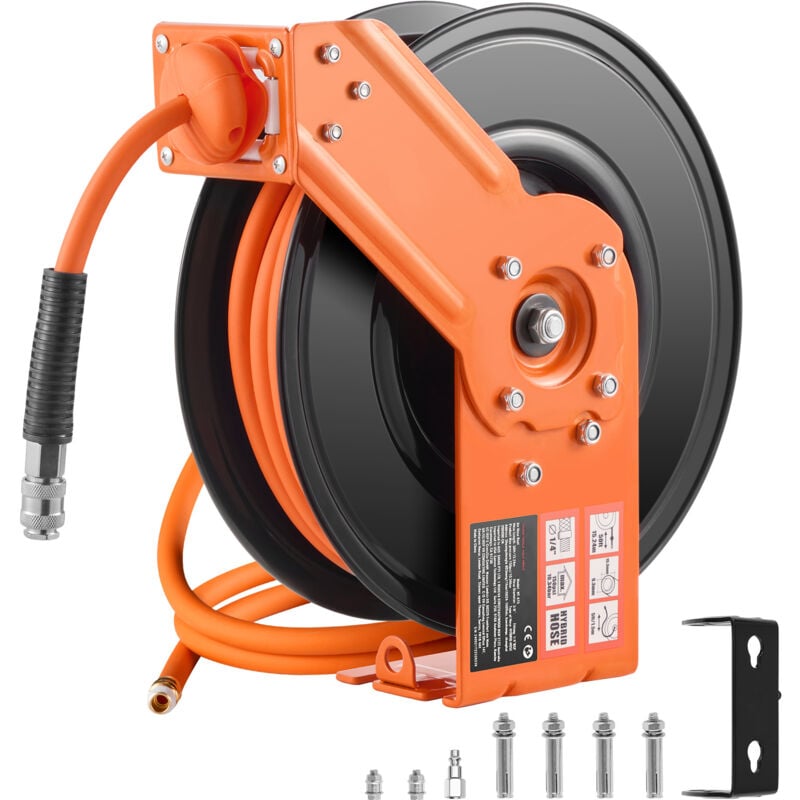 immagine 0 del prodotto mophorn avvolgitubo aria retrattile, 3 8in x 50ft, 300 psi, riavvolgimento automatico con ingresso da 5ft, montaggio a soffitto parete, robusto,