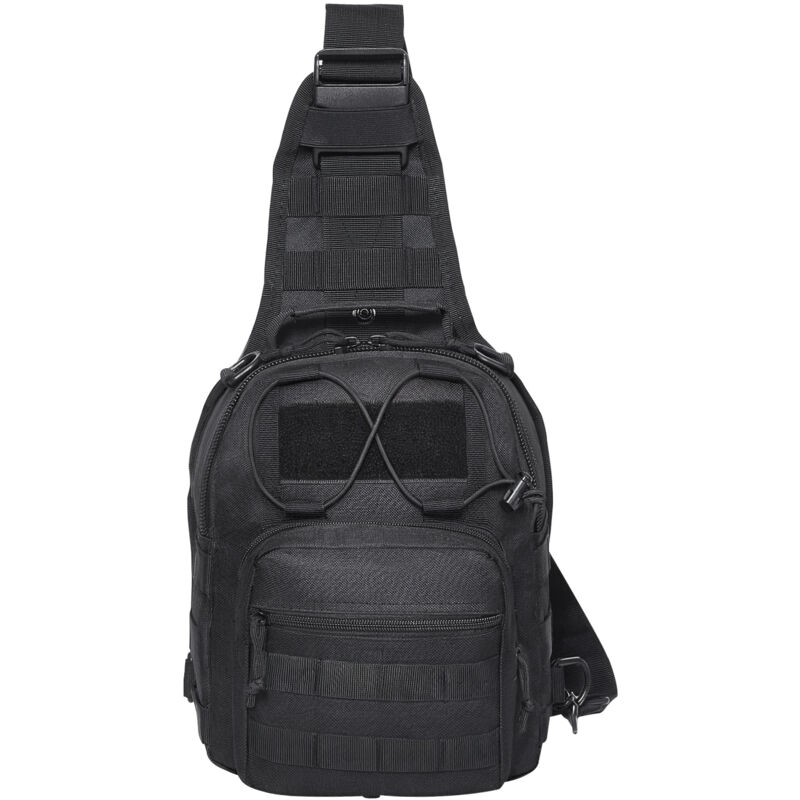 foto del prodotto mophorn borsa a tracolla tattica, 10l, design molle, multitasche, 600d, per campeggio, escursionismo, trasporto quotidiano, nero