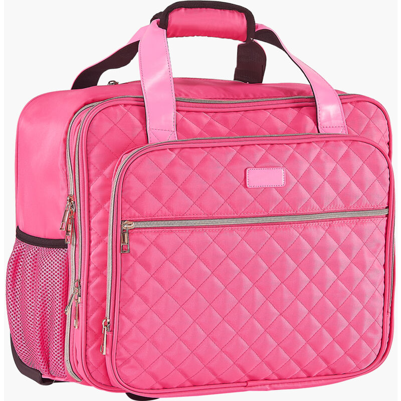 foto del prodotto mophorn borsa per laptop con rotelle, adatta a 17,3 pollici, 2 ruote fisse e maniglia telescopica, per lavoro, viaggi, ufficio, donne, rosso