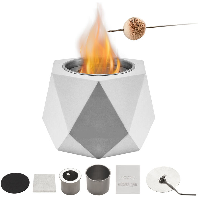 foto del prodotto mophorn braciere da tavolo, camino in cemento per arredamento interno esterno, bruciatore ad alcol portatile, mini macchina per s mores con
