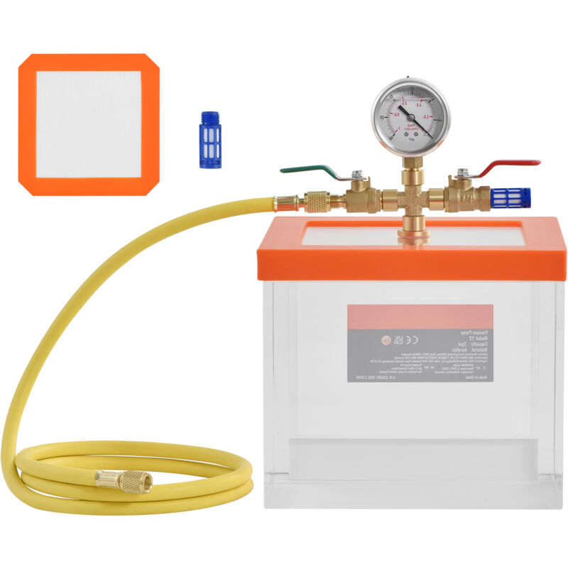 foto del prodotto mophorn camera a vuoto da 2 galloni, camera di degasaggio acrilica multiuso migliorata, camera a vuoto trasparente per resina, gel di silice,