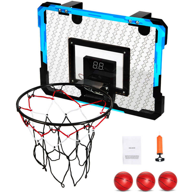 foto del prodotto mophorn canestro da basket per bambini mini canestro da basket con tabellone elettronico, canestro da basket sopra la porta con punteggio e