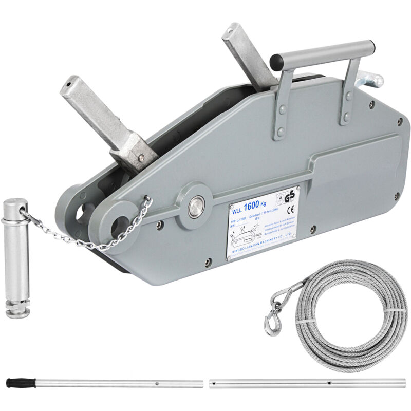 foto del prodotto mophorn capacita 1,6 t 3500 libbre verricello manuale estrattore per fune metallica 82 piedi paranco manuale attrezzatura da traino resistente per
