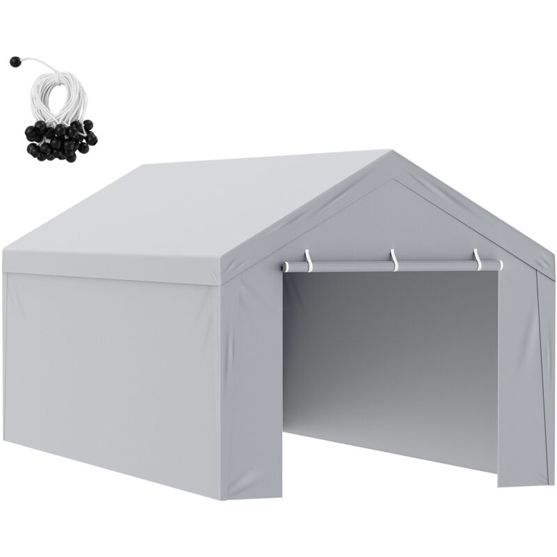 foto del prodotto mophorn carport copertura di ricambio per tenda da garage 10 x 20 , telo impermeabile resistente ai raggi uv con parete laterale,facile
