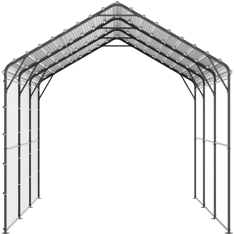 foto del prodotto mophorn carport in metallo resistente, carport esterno da 10 x 15 con struttura e tetto in acciaio zincato, pareti laterali rimovibili, per pick