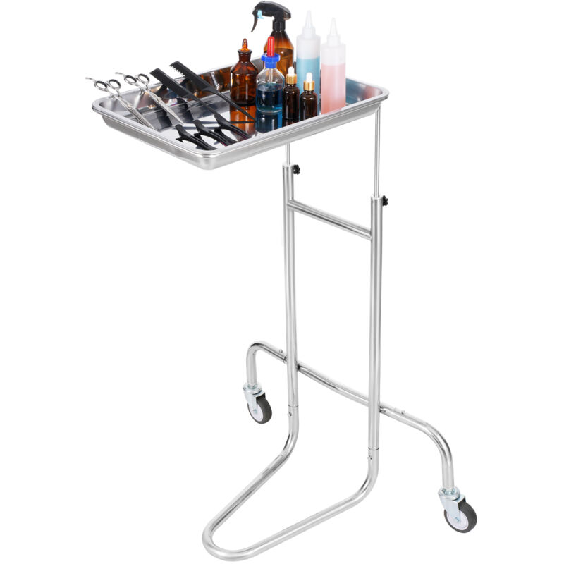 foto del prodotto mophorn carrelli da laboratorio in acciaio inossidabile, carrello da laboratorio con vassoio singolo, 2 ruote silenziose, carrello da laboratorio