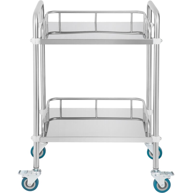 foto del prodotto mophorn carrello da laboratorio, carrello da laboratorio in acciaio inox a 2 ripiani, carrello da laboratorio con ruote girevoli, carrello di