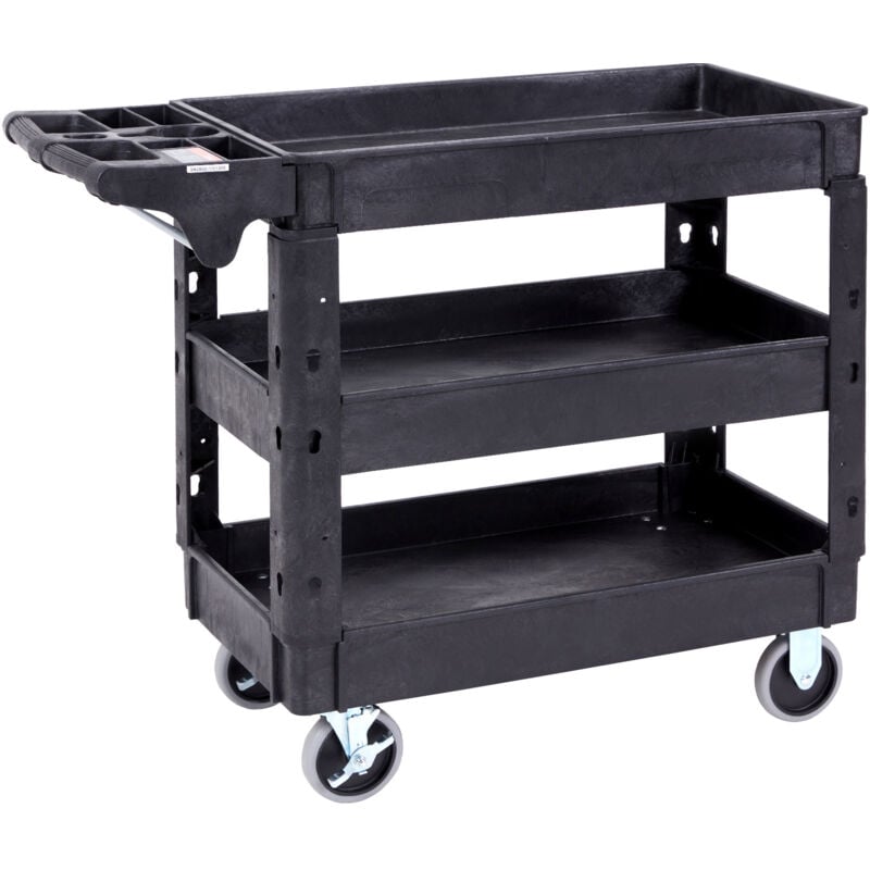 foto del prodotto mophorn carrello di servizio 103x43,5x85,7cm carrello a mano multiuso 3 ripiani capacita totale 249kg,carrello a portata ruote girevoli 360 2 ruote