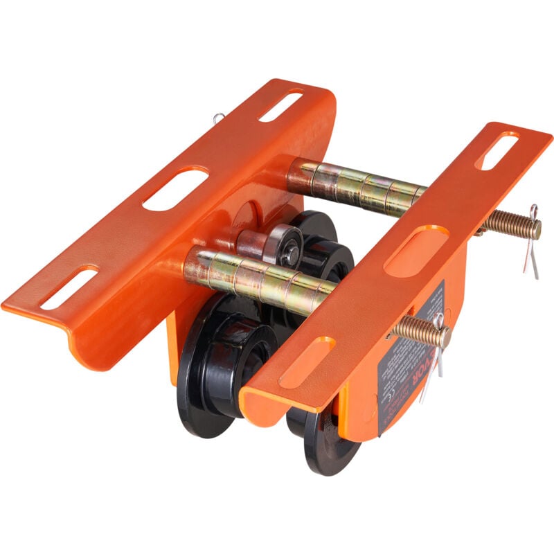 foto del prodotto mophorn carrello manuale con paranco elettrico, capacit 1100 libbre, carrello a trave di spinta con ruote doppie, larghezza flangia regolabile da