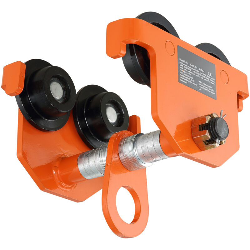 foto del prodotto mophorn carrello manuale da 11000lb 5t di capacit , carrello a trave di spinta con ruote doppie regolabili per flangia a i da 4,5 a 8 in lega di