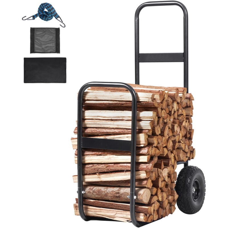 foto del prodotto mophorn carrello per legna da ardere,capacit di 250lb,carrello per trasporto legna in acciaio resistente con ruote in pu e telo