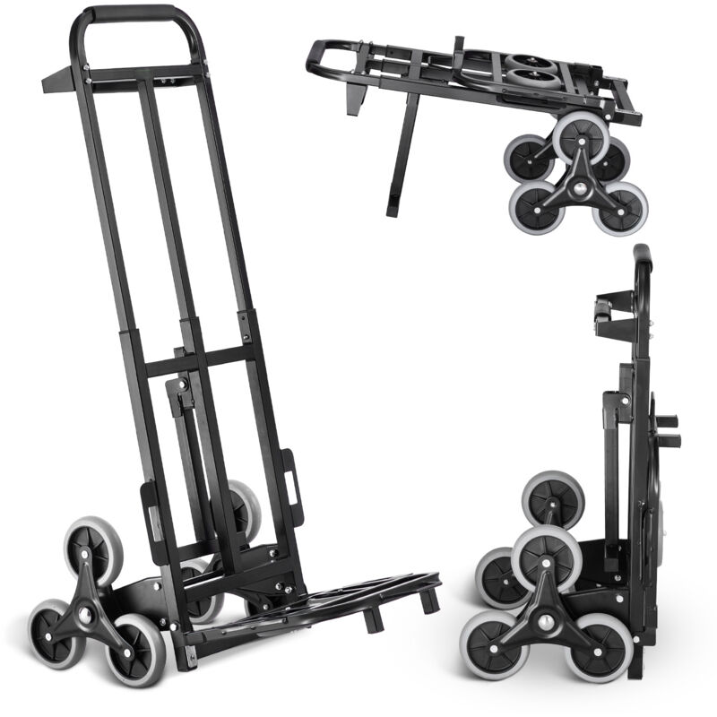 foto del prodotto mophorn carrello per salire le scale, capacit 460 libbre. carrello pieghevole per impieghi gravosi con doppia maniglia, 6 ruote e 2 corde