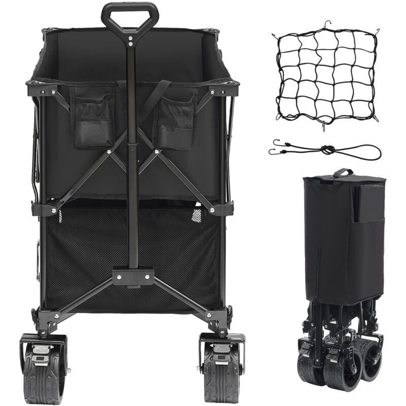 foto del prodotto mophorn carrello pieghevole a due piani, carrello pieghevole da 400 litri con ruote adatte a tutti i terreni, carrello pieghevole per impieghi