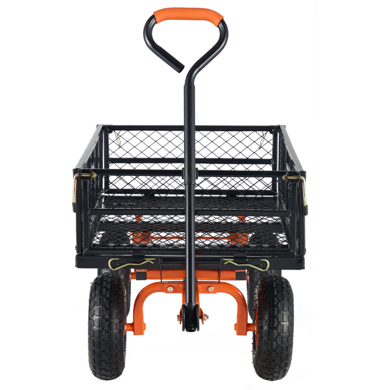 foto del prodotto mophorn carrello ribaltabile in metallo, carrello ribaltabile giardino telaio facile montare, carriola utilitaria, pneumatici 254 mm carro