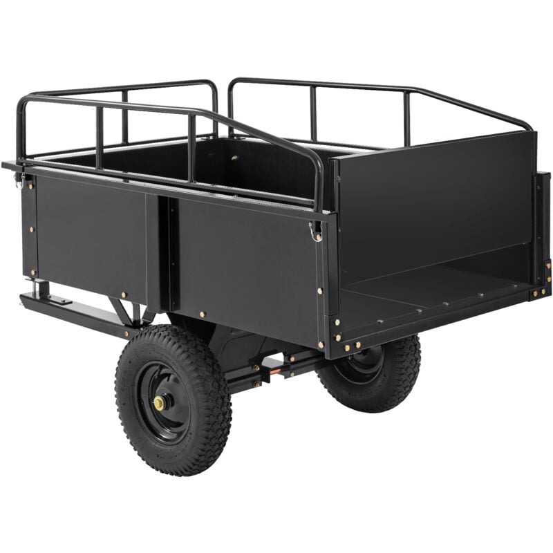 foto del prodotto mophorn carrello ribaltabile per rimorchio atv per impieghi gravosi, capacit 750 libbre, 15 piedi cubi, carrello da giardino in acciaio con lati