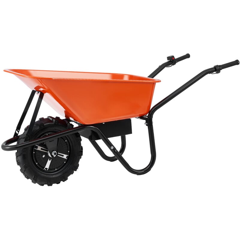 foto del prodotto mophorn carriola elettrica 500 w, carrello ribaltabile da giardino motorizzato manico in metallo, ruota larghezza 40cm, portata 150kg, carrello