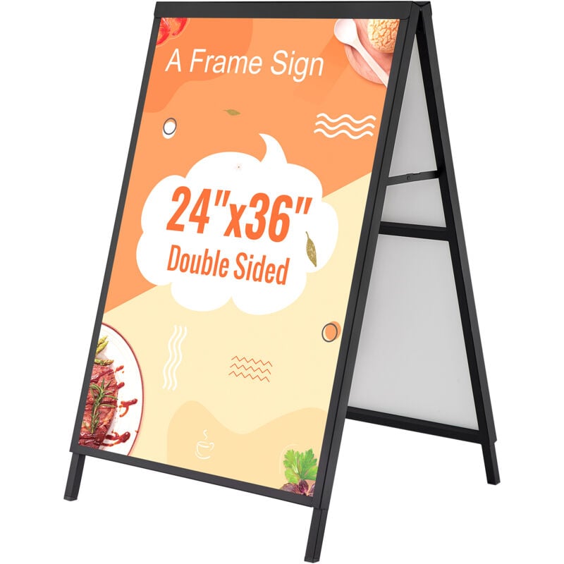 foto del prodotto mophorn cartello per marciapiede a frame,supporto per cartelloni scorrevoli per impieghi gravosi da 24x36 pollici,pannello sandwich pieghevole