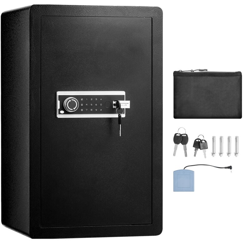 foto del prodotto mophorn cassaforte a una anta da 113,2 l con serratura a chiave e password, cassaforte con borsa ignifuga, portachiavi, luce led, 2 divisori