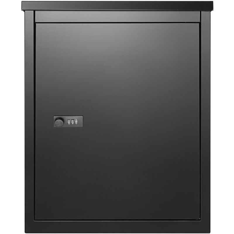 foto del prodotto mophorn cassetta postale per pacco da parete in acciaio zincato con serratura a codici 39x27x52,2 cm capacita carico 15 20 kg, cassetta murale per