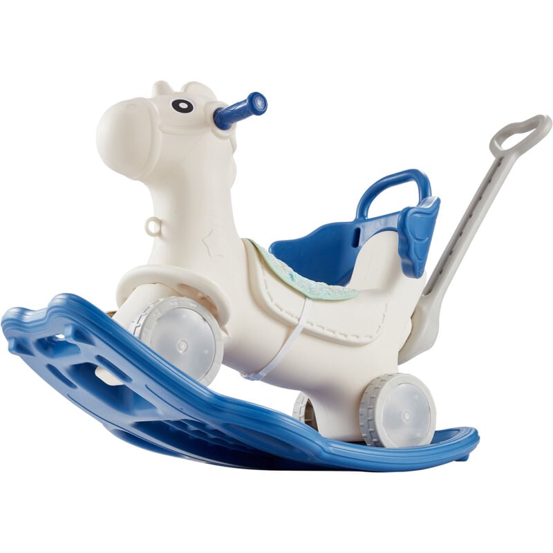 foto del prodotto mophorn cavallo a dondolo 4 in 1, cavalluccio a dondolo per bambini da 1 a 3 anni, con tavola di equilibrio rimovibile, maniglia di spinta e 4 ruote