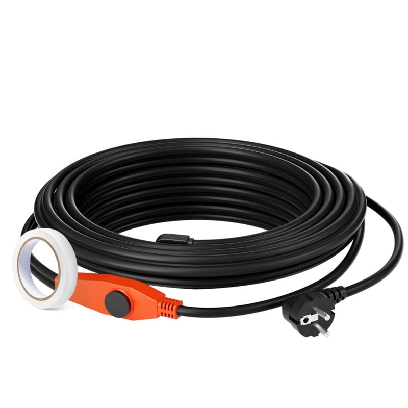 foto del prodotto mophorn cavo riscaldante per tubi, lunghezza 9m, potenza 23 w m, con termostato integrato. ideale per proteggere tubi in pvc, metallo e plastica