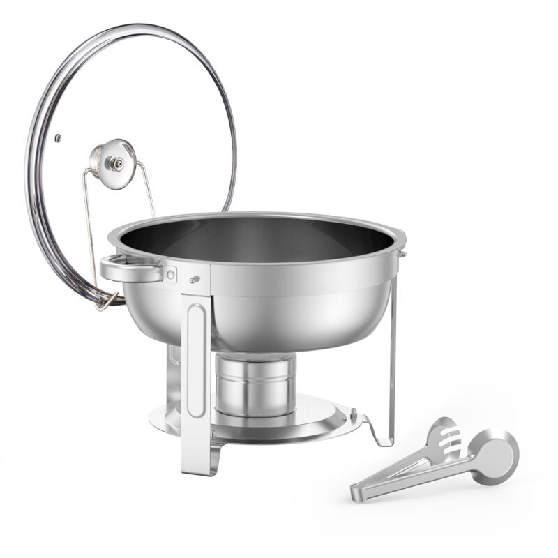 foto del prodotto mophorn chafing dish buffet set 5 qt 2 pezzi , chafer in acciaio inossidabile con 2 padelle di dimensioni standard, scaldavivande rotondo per