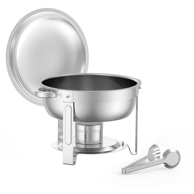 foto del prodotto mophorn chafing dish buffet set 5 qt 4 pack, chafer in acciaio inox con 4 padelle di dimensioni standard, scaldavivande rotondo con coperchio,