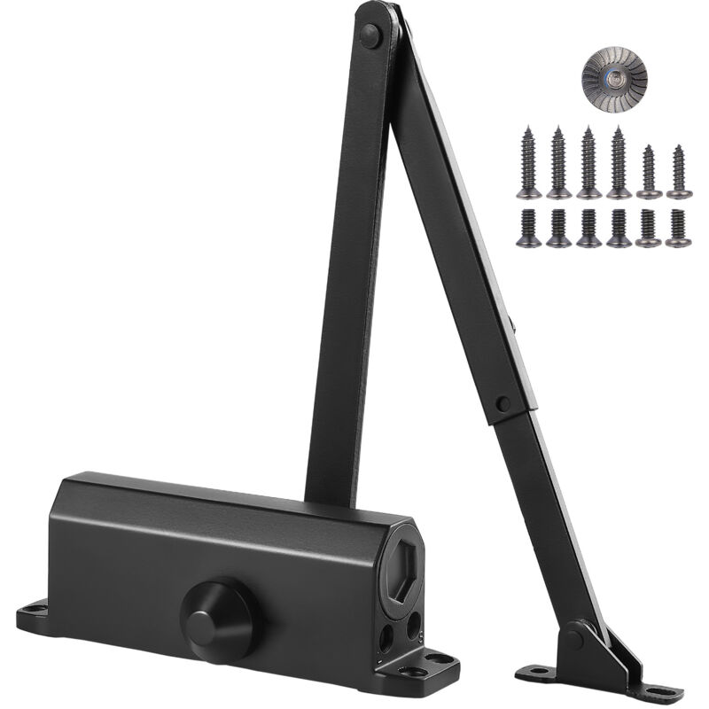 foto del prodotto mophorn chiudiporta, capacit di peso 68 kg, ammortizzatore idraulico regolabile, alluminio pressofuso resistente, facile installazione, nero, uso