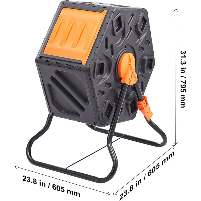 foto del prodotto mophorn compost bin da 18,5 galloni, contenitore rotante compatto con porta scorrevole, struttura in acciaio, composter senza bpa per giardino,