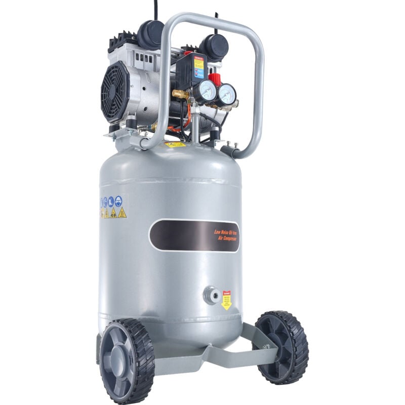 foto del prodotto mophorn compressore d aria da 13 galloni, 2hp 4 scfm 90psi serbatoio senza olio, pressione massima 116psi, ultra silenzioso 63 db per riparazione