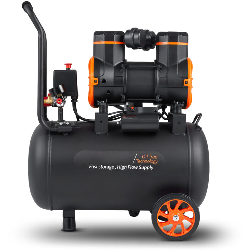foto del prodotto mophorn compressore d aria da 9,3 galloni, 2,5 cv, 2,2 cfm a 90 psi. senza olio, pressione massima di 116 psi. silenzioso, 70 db, per riparazioni