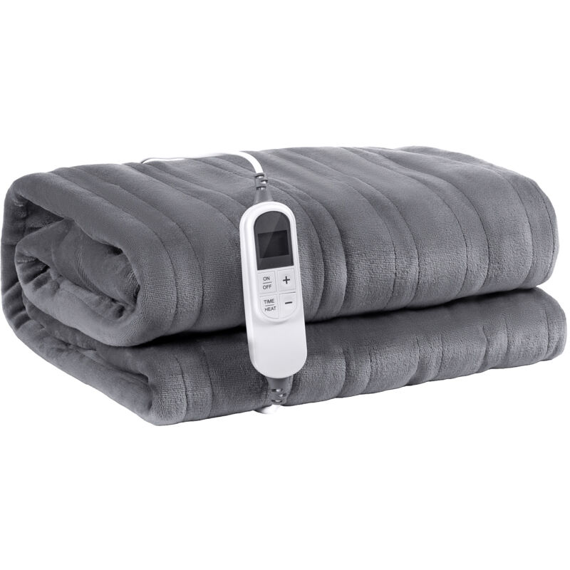 foto del prodotto mophorn coperta riscaldata, 130 x 160 cm, 9 impostazioni di tempo e 6 impostazioni di calore, grigio