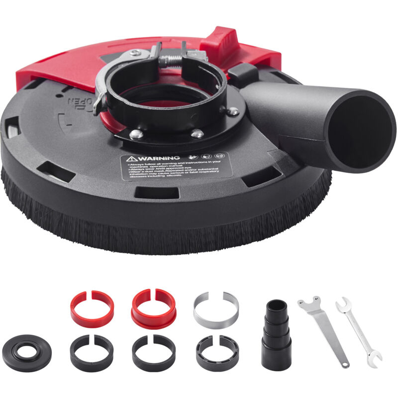 foto del prodotto mophorn copertura antipolvere per smerigliatrice angolare, compatibile con dischi da 100 125 mm, protezione con 6 rondelle di serraggio,