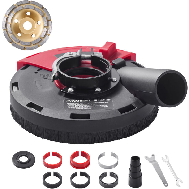 foto del prodotto mophorn copertura antipolvere universale per smerigliatrice angolare, compatibile con dischi da 100 125 mm, cuffia con 6 rondelle di serraggio e