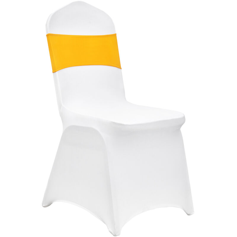 foto del prodotto mophorn coprisedie pieghevoli spandex elasticizzato, vestibilit universale con fasce per sedie. rimovibili e lavabili. 30 set oro e bianco per