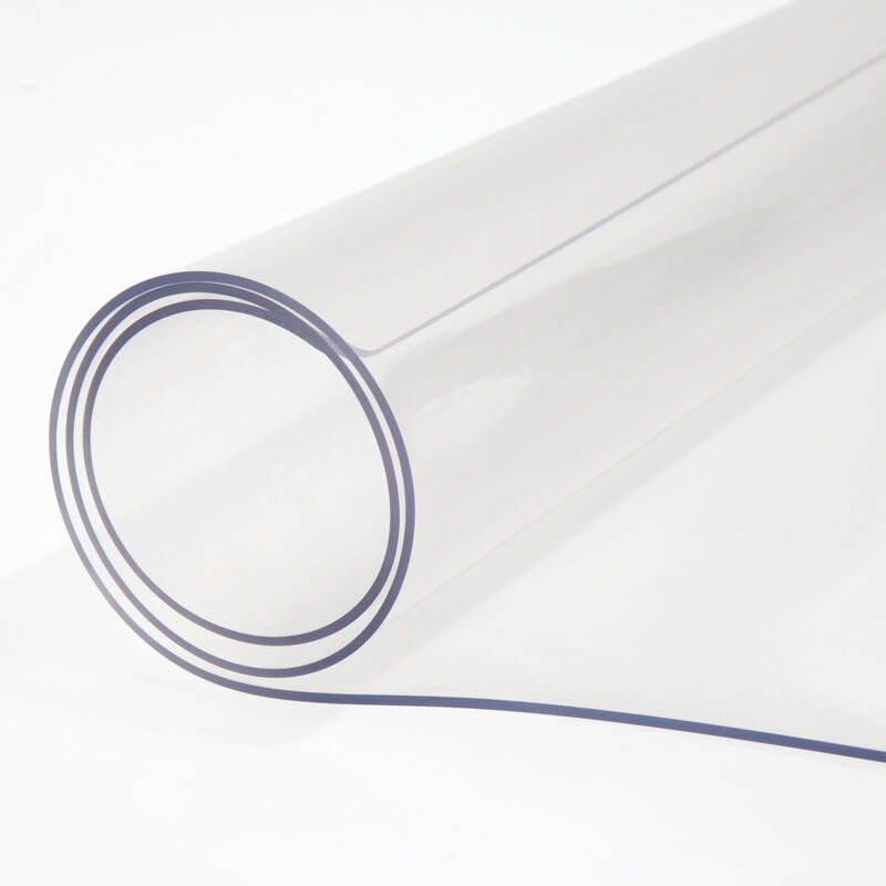 foto del prodotto mophorn copritavolo in plastica 40 x 80 pollici, proteggi tavolo trasparente spessore 1,5 mm, tappetino da scrivania rettangolare trasparente,