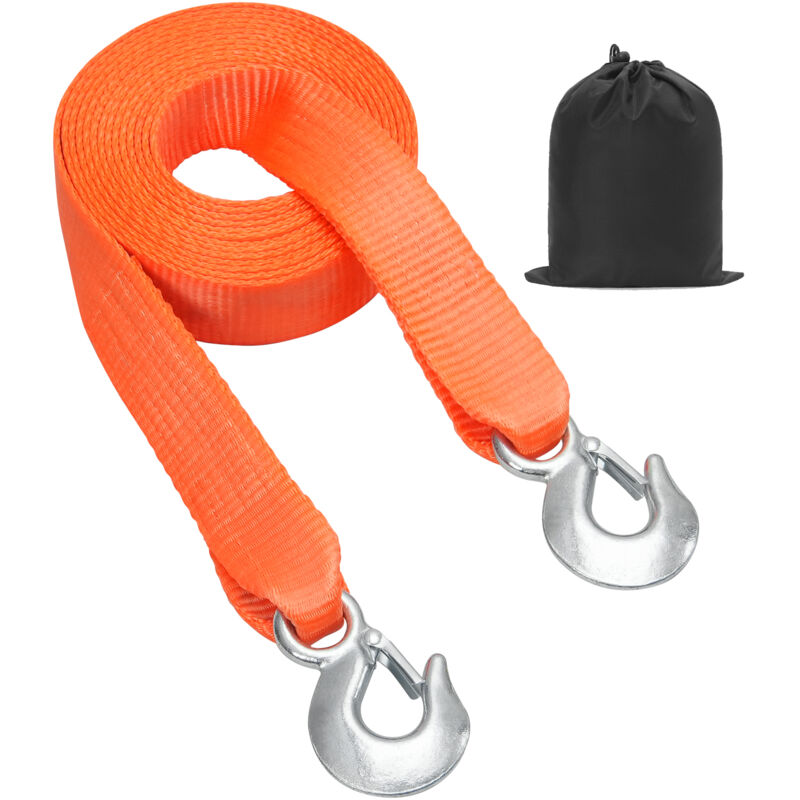foto del prodotto mophorn corda di traino, cinghia di traino per impieghi gravosi da 7711 kg con ganci in metallo, corda di recupero 50,8 mm x 6,1 m per fuoristrada,