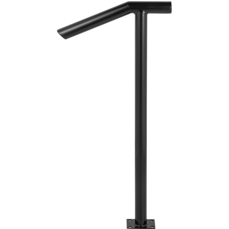 foto del prodotto mophorn corrimano in metallo rotondo, 2 gradini, ringhiera per scale esterne 18l x 38h pollici, include palo imbullonato