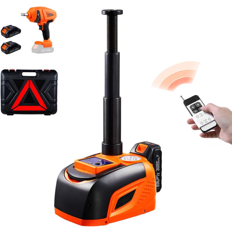 foto del prodotto mophorn cric elettrico per auto, 5 tonnellate 11000 libbre, con chiave elettrica, luce led e telecomando, kit portatile per berlina, suv, camion