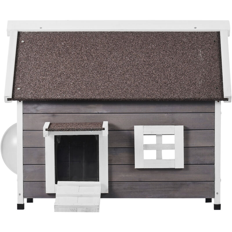 foto del prodotto mophorn cuccia per gatti da esterno resistente alle intemperie, riparo in legno per piu gatti, ampio ingresso laterale, coperture per ingresso in