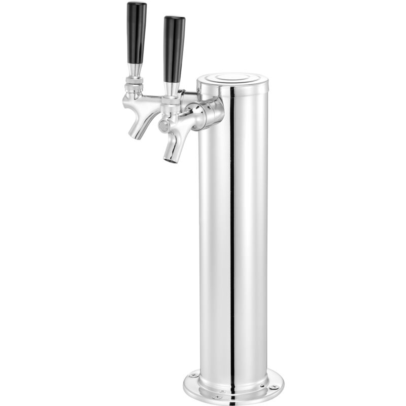 foto del prodotto mophorn dispenser a torre per birra alla spina con doppio rubinetto, torre per birra in fusti in acciaio inox, kit spillatore birra artigianale
