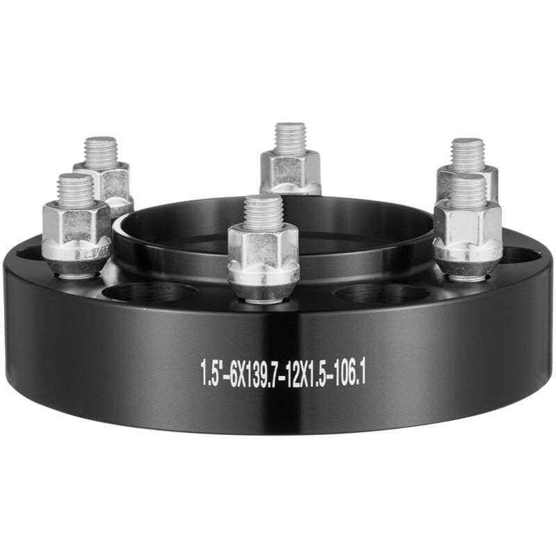 foto del prodotto mophorn distanziali per ruote da 1,5 6 x5,5 , adattatori forgiati a 6 fori, hubcentric m12x1,5, foro 106,1 mm, neri, adatti per toyota e lexus