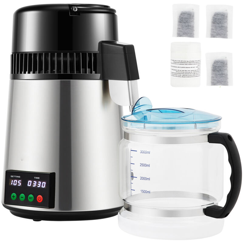 foto del prodotto mophorn distillatore d acqua 4l, produttore di acqua distillata da 1l h con display di temporizzazione e temperatura, macchina per acqua pura