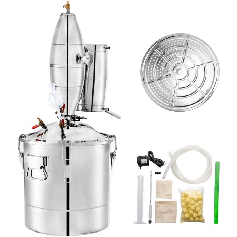 foto del prodotto mophorn distillatore di alcol, 70l 18,5 gal, kit di distillazione del whisky, alambicco per chiaro di luna domestico con termometro e serbatoio di
