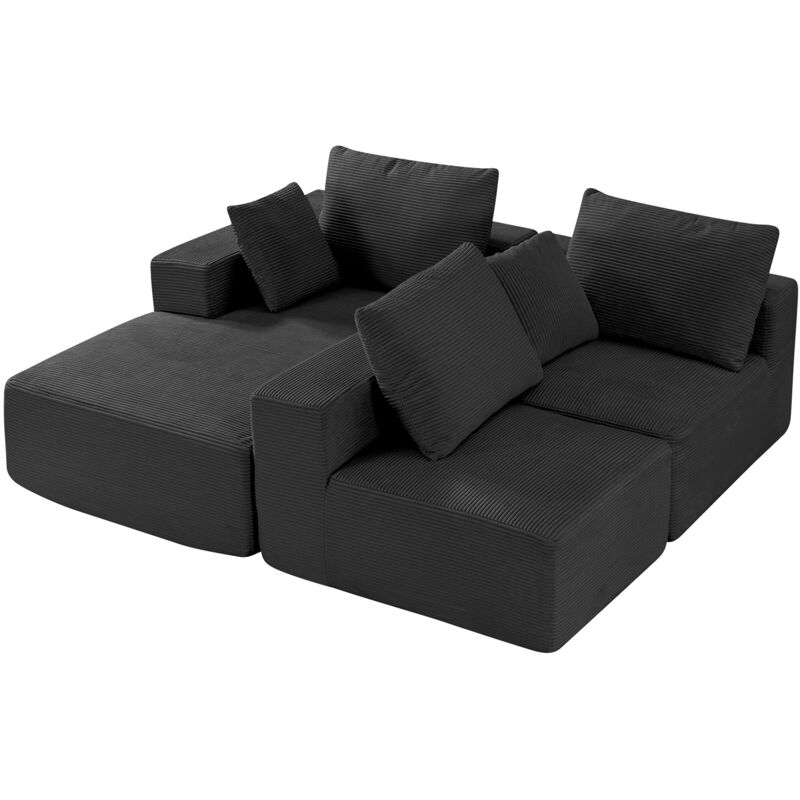 foto del prodotto mophorn divano modulare a letto angolare a forma di l con schiuma, divano imbottito in velluto capacit carico 545 kg lunghezza 265 cm con cuscini,