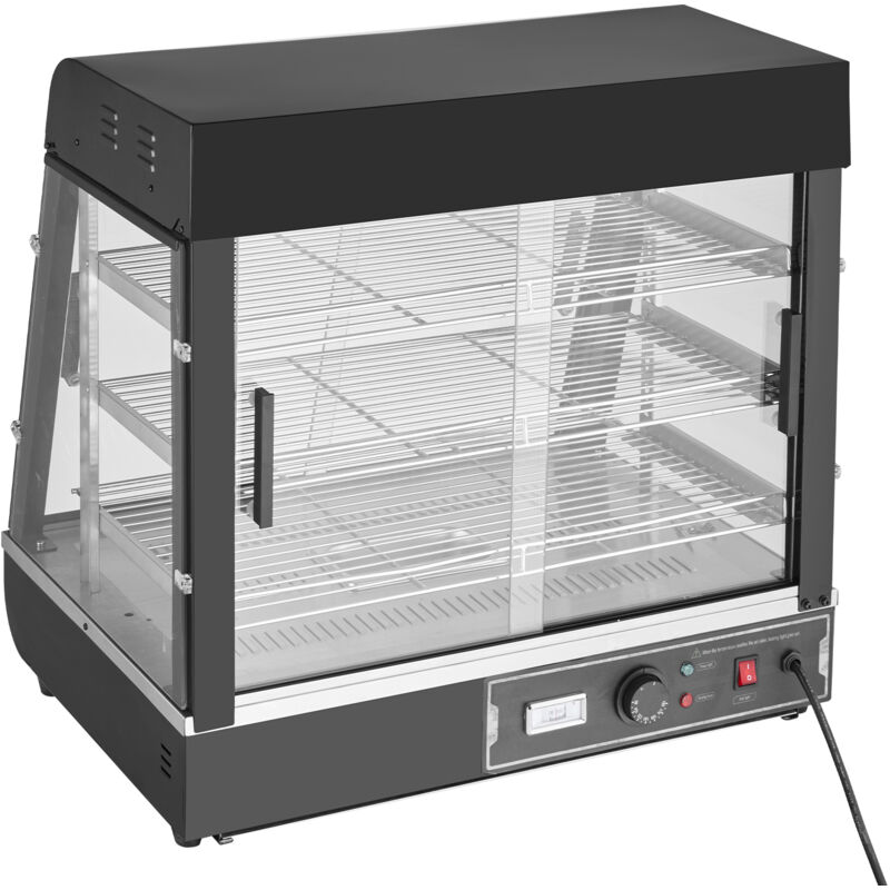 foto del prodotto mophorn espositore scaldavivande commerciale 3 ripiani 1200 w con luce, ripiano regolabile, display della temperatura, riscaldamento a vapore da 30