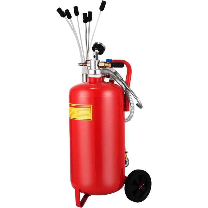 foto del prodotto mophorn estrattore di olio 22.7l, estrattore pneumatico portatile di olio esausto per uso in garage, 12v, 8kw, acciaio inox, arancione