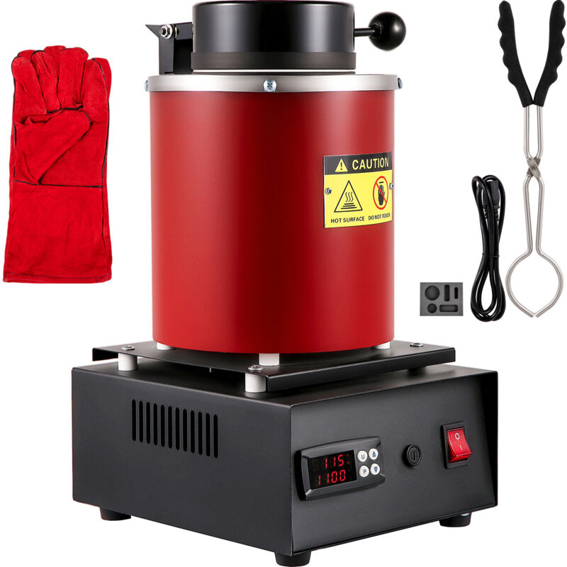 foto del prodotto mophorn forno di fusione elettrico 3kg, digitale 1750w, fonderia d oro 1150 2102 con crogiolo in grafite e matrice per lingotti, per oro,
